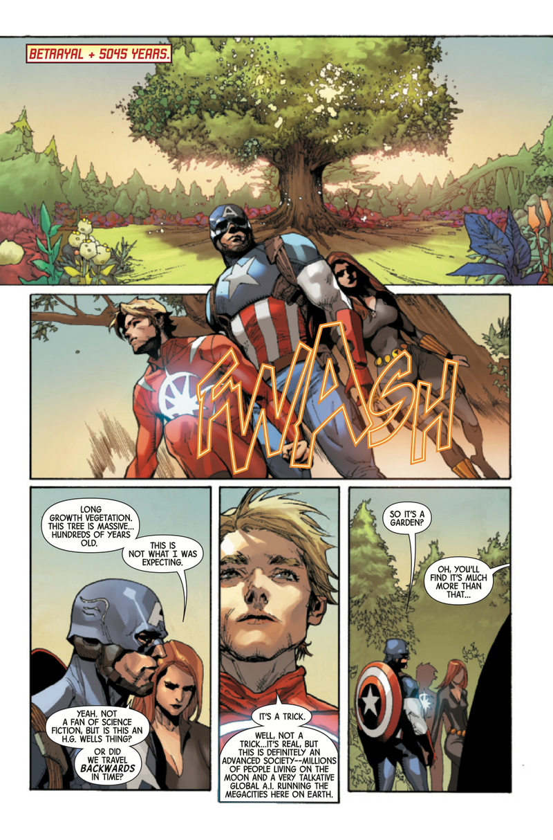 Illustration for article titled Exclusive Marvel preview: Travel 5045 years into Marvel’s future with Avengers #32